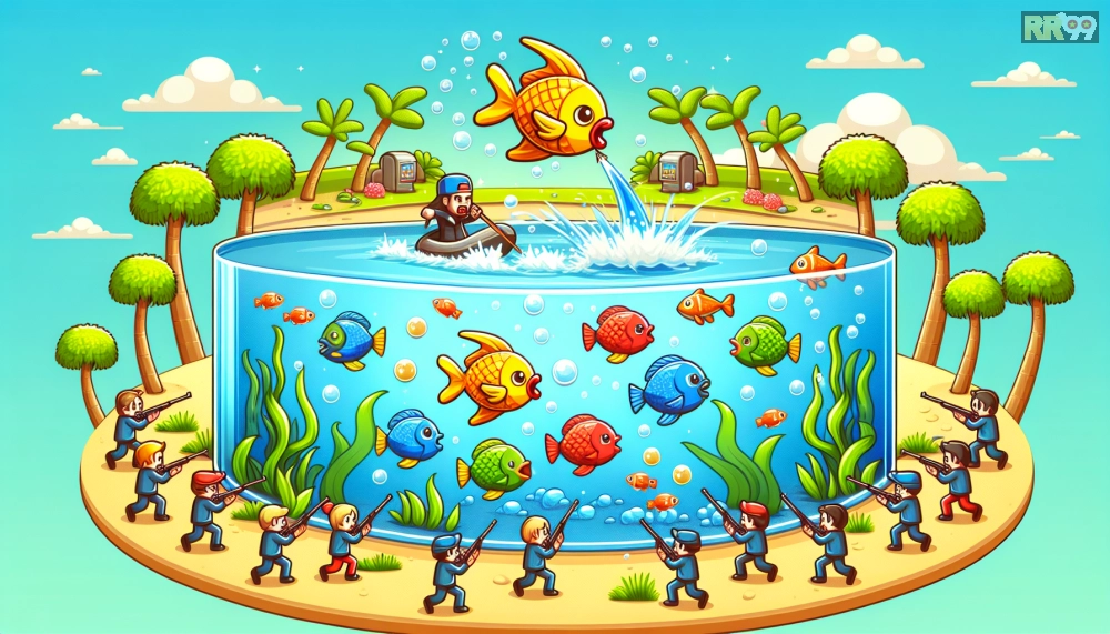 Minh họa sự kiện battle royale trong Aqua Battle Royale trên rr99