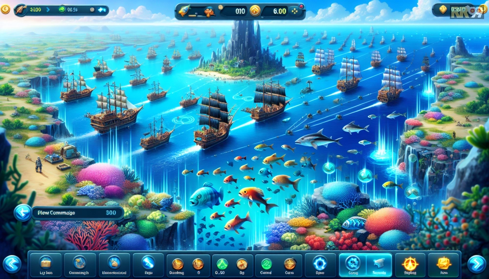 Đội tàu săn cá trong Đại Dương Bắn Cá Online trên rr99