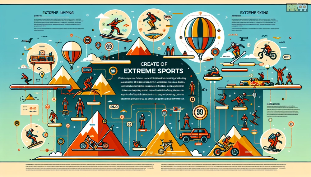 Infographic giải thích khái niệm thể thao cực hạn rr99 với các môn chính và nền tảng hỗ trợ
