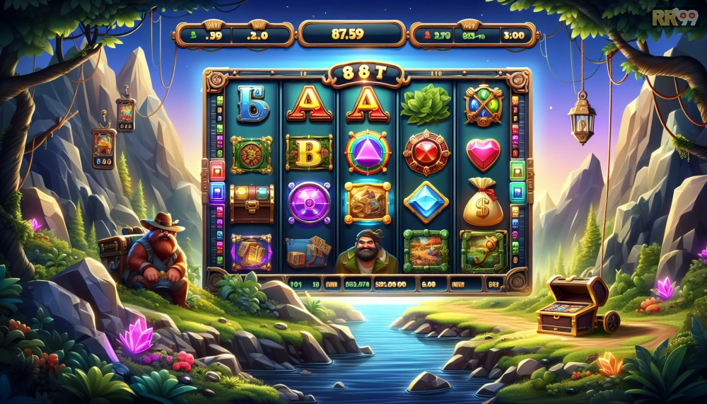 Giao diện chơi Gonzo's Quest trên RR99