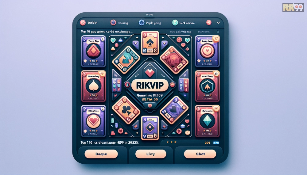 Giao diện chính của game RikVIP với các tựa bài phổ biến