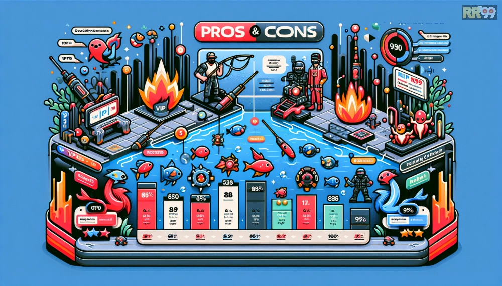 Hình so sánh ưu nhược điểm của bắn cá online VIP RR99 qua infographic